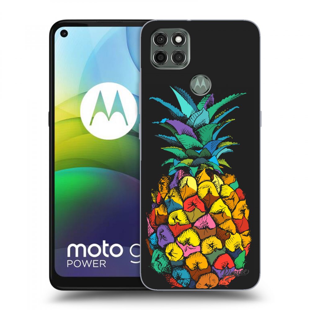 Picasee Motorola Moto G9 Power Hülle - Schwarzes Silikon - Pineapple