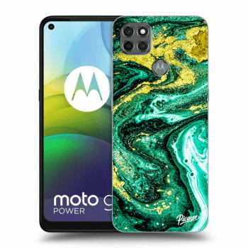 Picasee Motorola Moto G9 Power Hülle - Schwarzes Silikon - Green Gold
