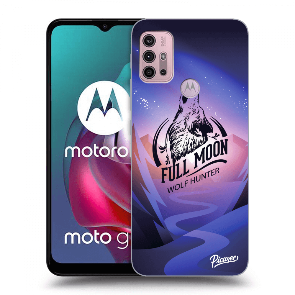 Picasee Motorola Moto G30 Hülle - Schwarzes Silikon - Wolf
