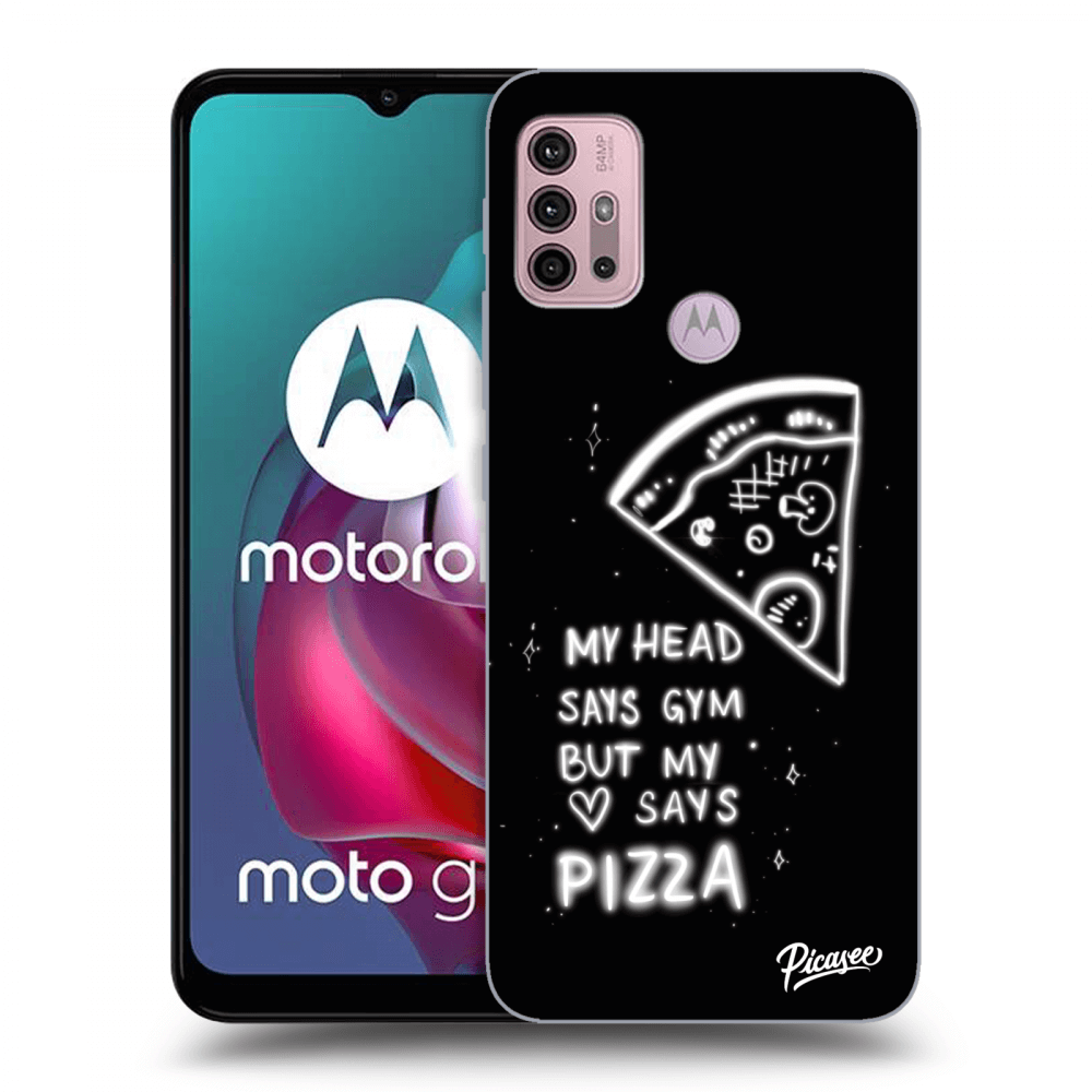 Picasee Motorola Moto G30 Hülle - Schwarzes Silikon - Pizza
