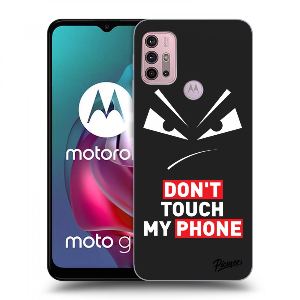 Picasee Motorola Moto G30 Hülle - Schwarzes Silikon - Evil Eye - Transparent