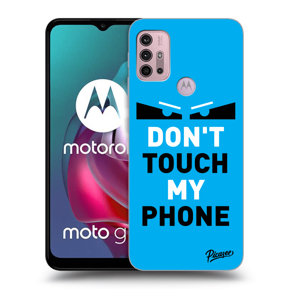 Picasee Motorola Moto G30 Hülle - Schwarzes Silikon - Shadow Eye - Blue