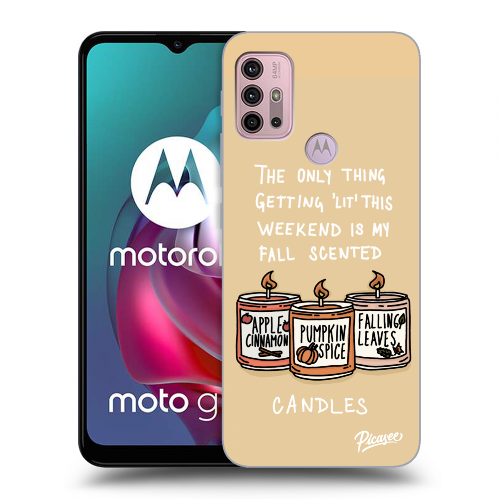 Picasee Motorola Moto G30 Hülle - Schwarzes Silikon - Candles