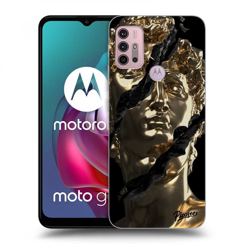 Picasee Motorola Moto G30 Hülle - Schwarzes Silikon - Golder