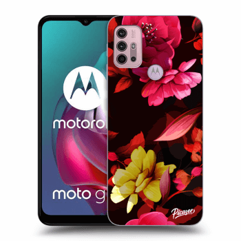 Picasee Motorola Moto G30 Hülle - Schwarzes Silikon - Dark Peonny