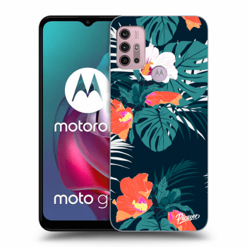 Picasee Motorola Moto G30 Hülle - Schwarzes Silikon - Monstera Color
