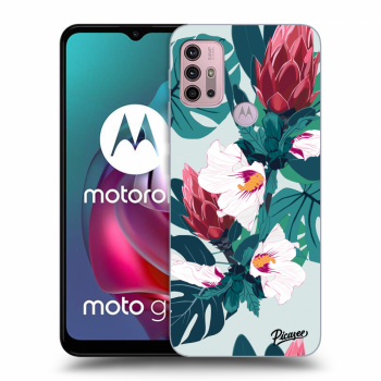 Picasee Motorola Moto G30 Hülle - Schwarzes Silikon - Rhododendron