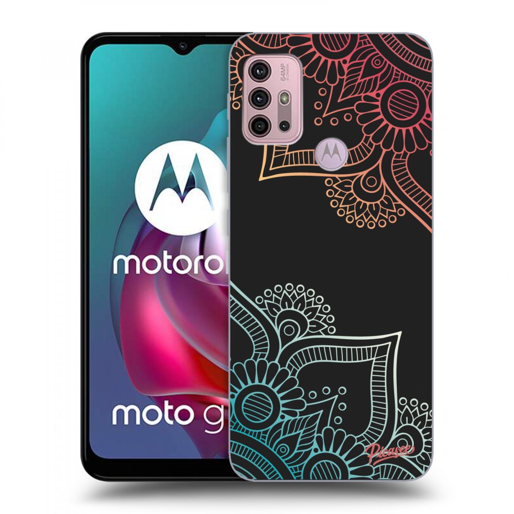 Picasee Motorola Moto G30 Hülle - Schwarzes Silikon - Flowers pattern