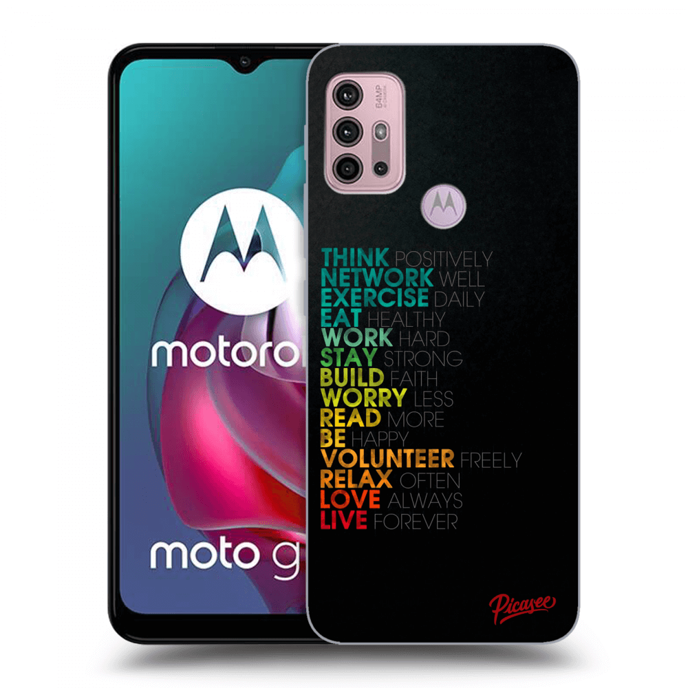 Picasee Motorola Moto G30 Hülle - Schwarzes Silikon - Motto life