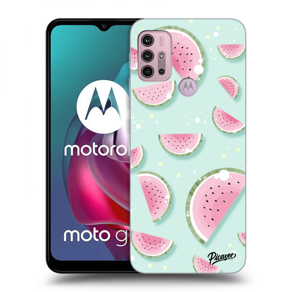 Picasee Motorola Moto G30 Hülle - Schwarzes Silikon - Watermelon 2