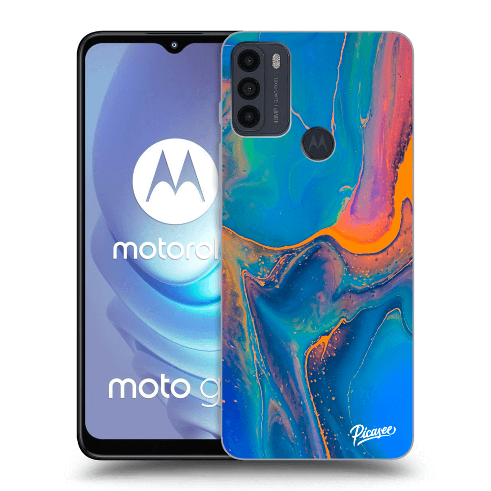 Picasee Motorola Moto G50 Hülle - Schwarzes Silikon - Rainbow