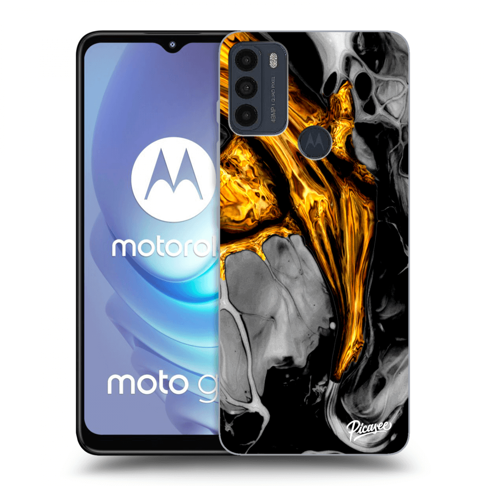 Picasee Motorola Moto G50 Hülle - Schwarzes Silikon - Black Gold