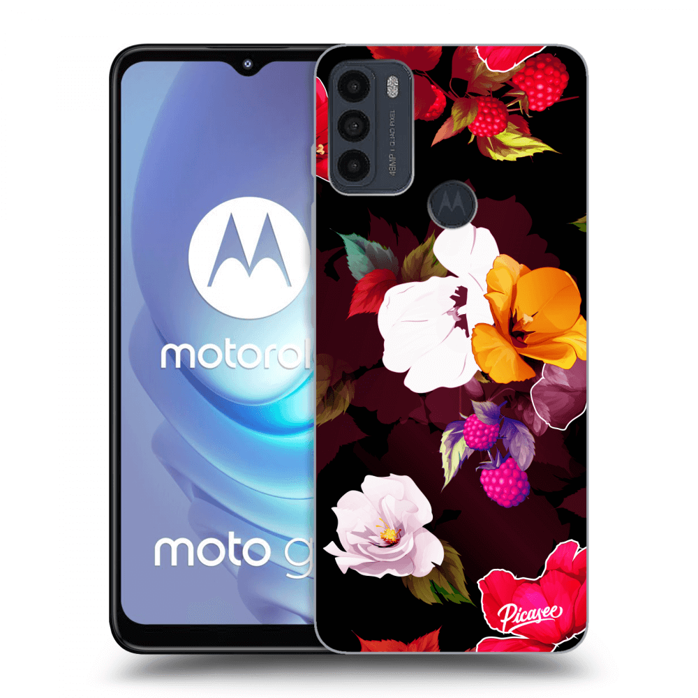 Picasee Motorola Moto G50 Hülle - Schwarzes Silikon - Flowers and Berries