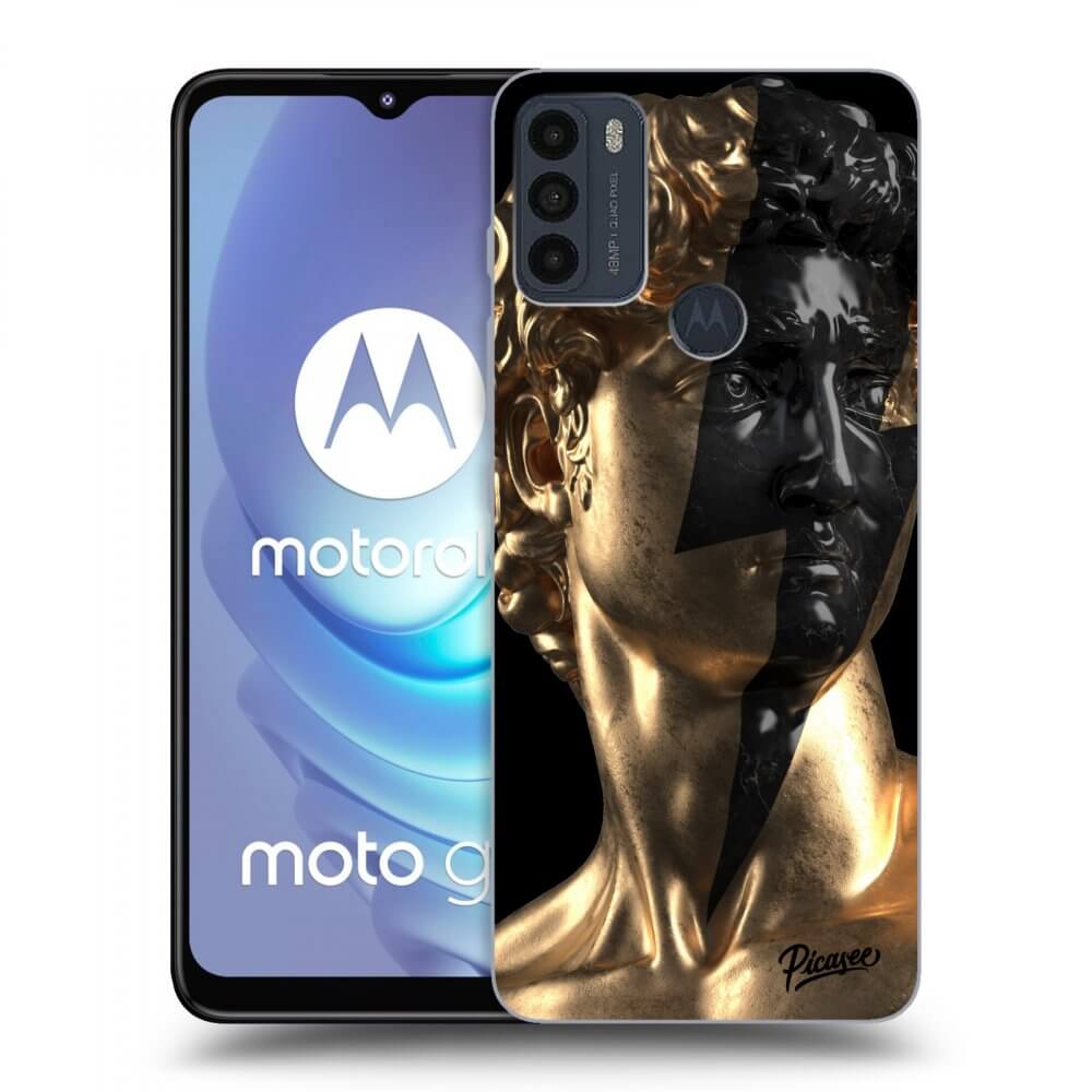 Picasee Motorola Moto G50 Hülle - Schwarzes Silikon - Wildfire - Gold