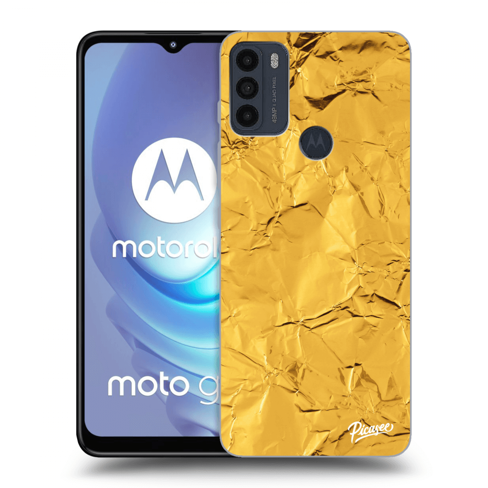 Picasee Motorola Moto G50 Hülle - Schwarzes Silikon - Gold