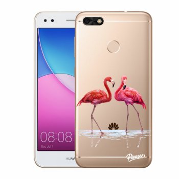 Picasee Huawei P9 Lite Mini Hülle - Transparentes Silikon - Flamingos couple