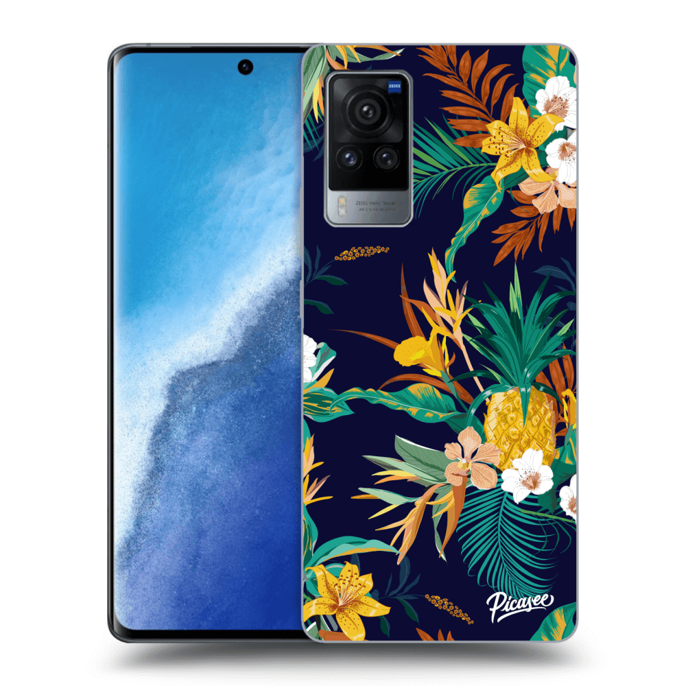 Picasee Vivo X60 Pro 5G Hülle - Schwarzes Silikon - Pineapple Color