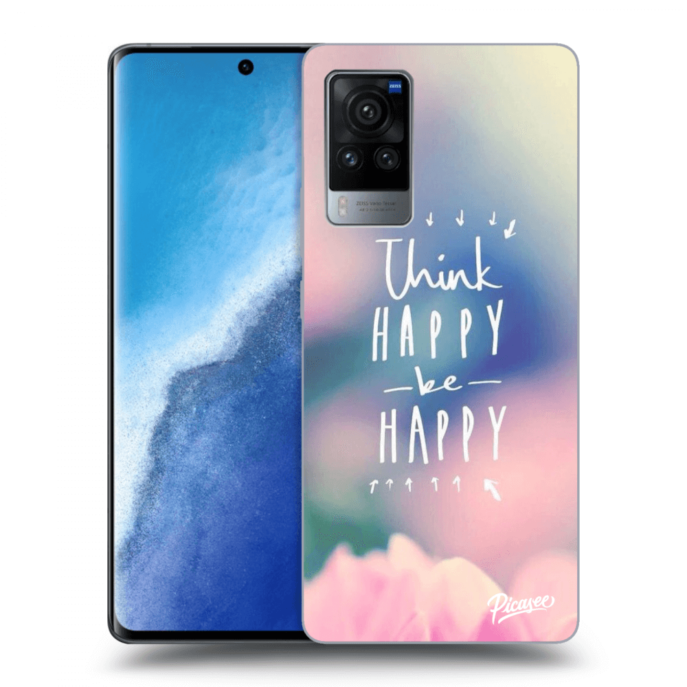 Picasee Vivo X60 Pro 5G Hülle - Schwarzes Silikon - Think happy be happy