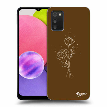 Hülle für Samsung Galaxy A03s A037G - Brown flowers