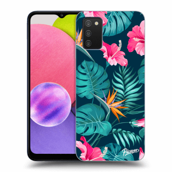 Hülle für Samsung Galaxy A03s A037G - Pink Monstera