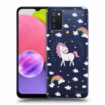 Hülle für Samsung Galaxy A03s A037G - Einhorn Sternenhimmel
