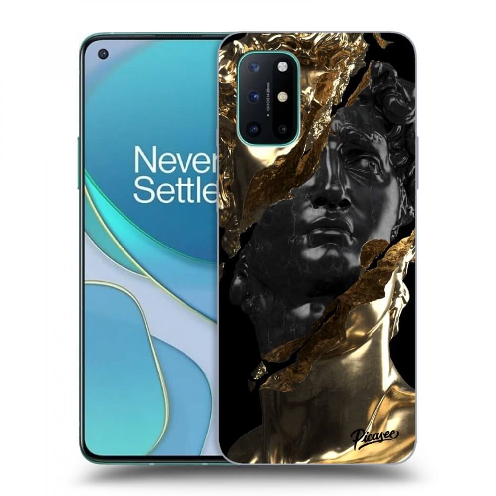 Picasee OnePlus 8T Hülle - Schwarzes Silikon - Gold - Black