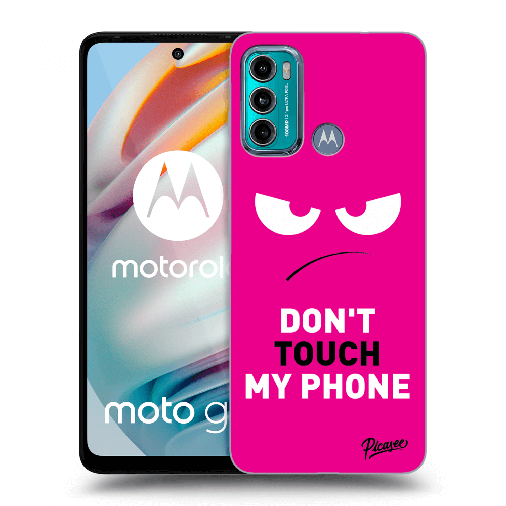 Picasee Motorola Moto G60 Hülle - Schwarzes Silikon - Angry Eyes - Pink