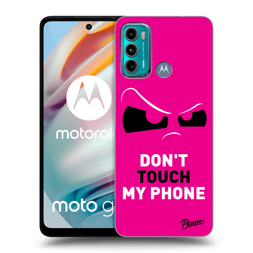 Picasee Motorola Moto G60 Hülle - Schwarzes Silikon - Cloudy Eye - Pink