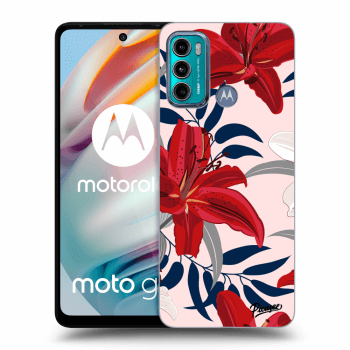 Picasee Motorola Moto G60 Hülle - Schwarzes Silikon - Red Lily