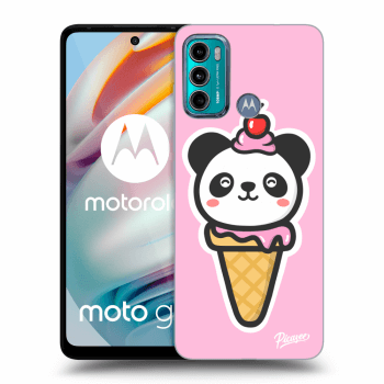 Picasee Motorola Moto G60 Hülle - Schwarzes Silikon - Ice Cream Panda
