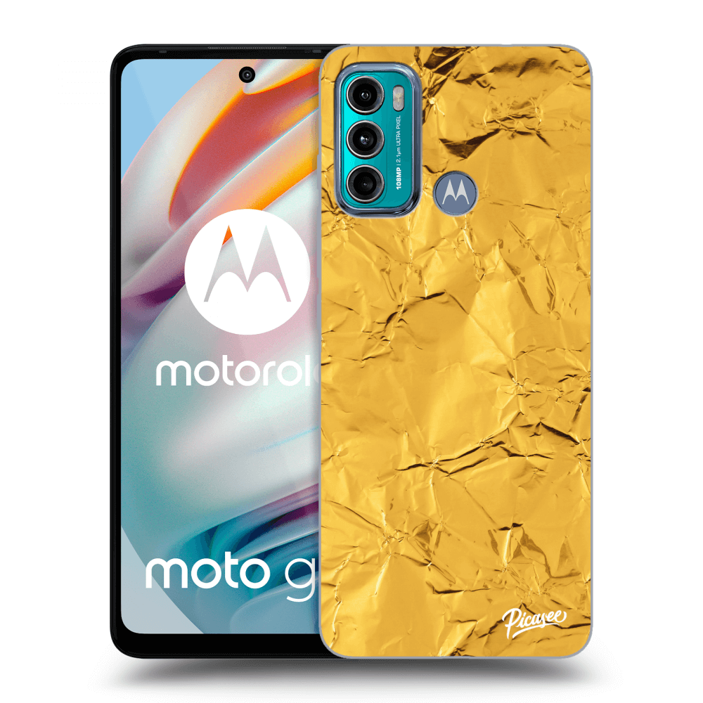 Picasee Motorola Moto G60 Hülle - Schwarzes Silikon - Gold