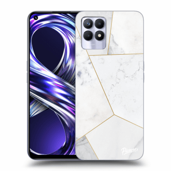 Hülle für Realme 8i - White tile