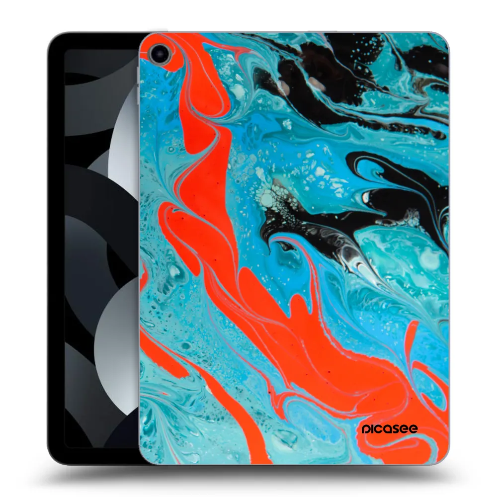 Picasee transparente Silikonhülle für Apple iPad Air 5 10.9" 2022 - Blue Magma