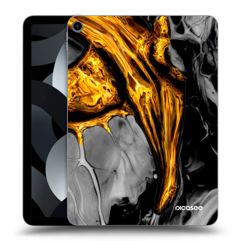 Picasee transparente Silikonhülle für Apple iPad Air 5 10.9" 2022 - Black Gold