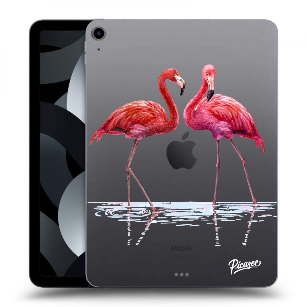 Picasee transparente Silikonhülle für Apple iPad Air 5 10.9" 2022 - Flamingos couple