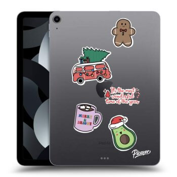 Picasee transparente Silikonhülle für Apple iPad Air 5 10.9" 2022 - Christmas Stickers