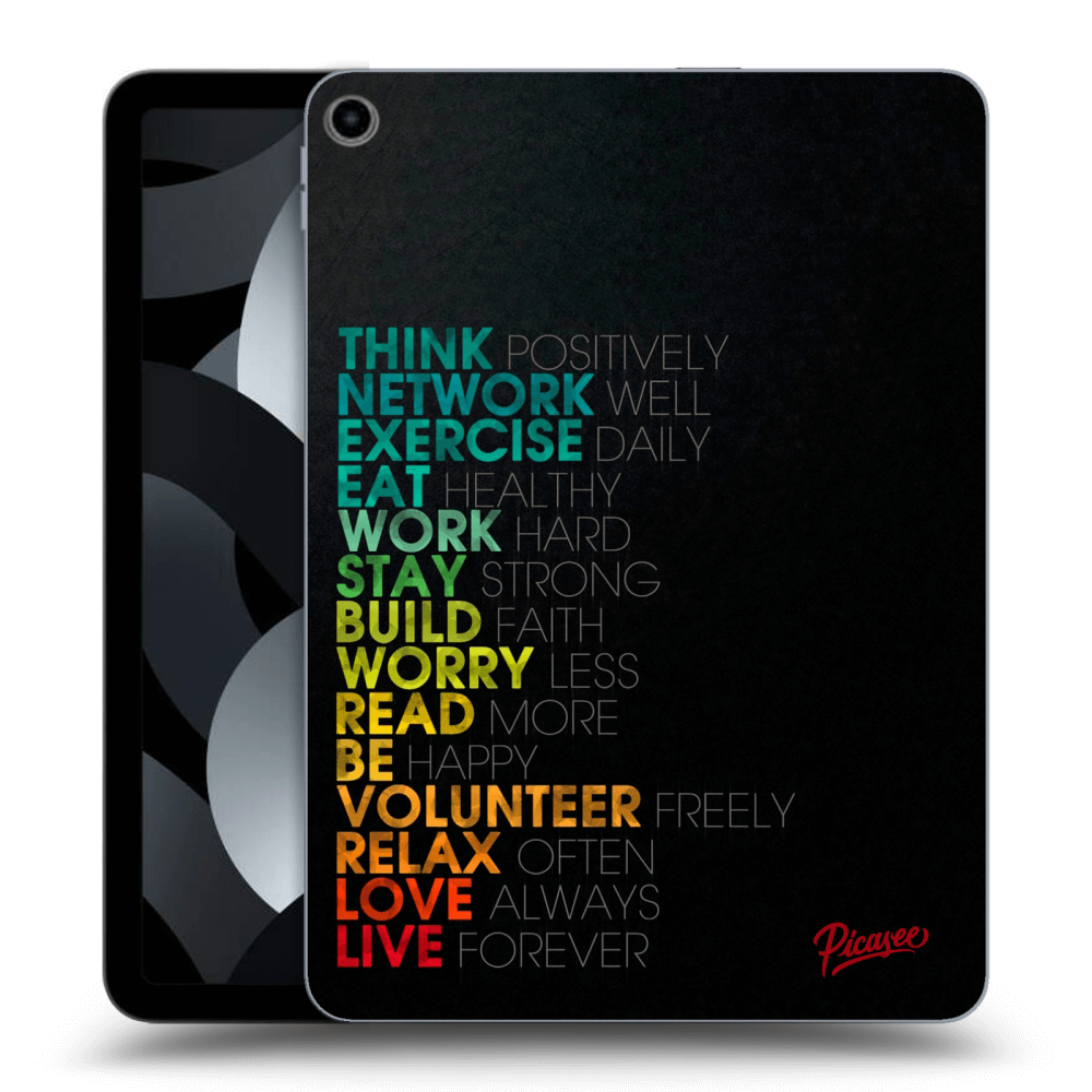 Picasee Schwarze Silikonhülle für Apple iPad Air 5 10.9" 2022 - Motto life