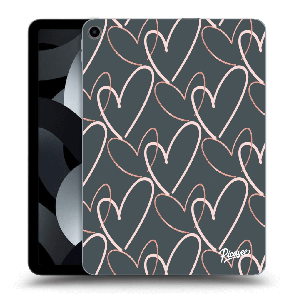 Picasee Schwarze Silikonhülle für Apple iPad Air 5 10.9" 2022 - Lots of love