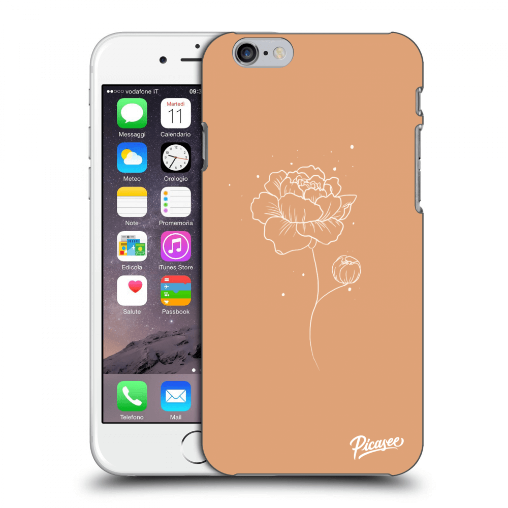 Picasee Apple iPhone 6/6S Hülle - Milchiges Silikon - Peonies