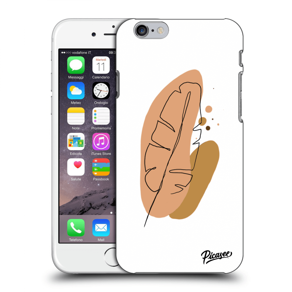 Picasee Apple iPhone 6/6S Hülle - Schwarzes Silikon - Feather brown