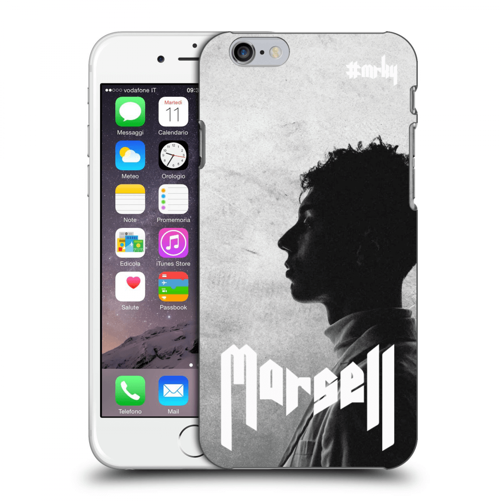 Picasee Apple iPhone 6/6S Hülle - Schwarzes Silikon - Marsell white
