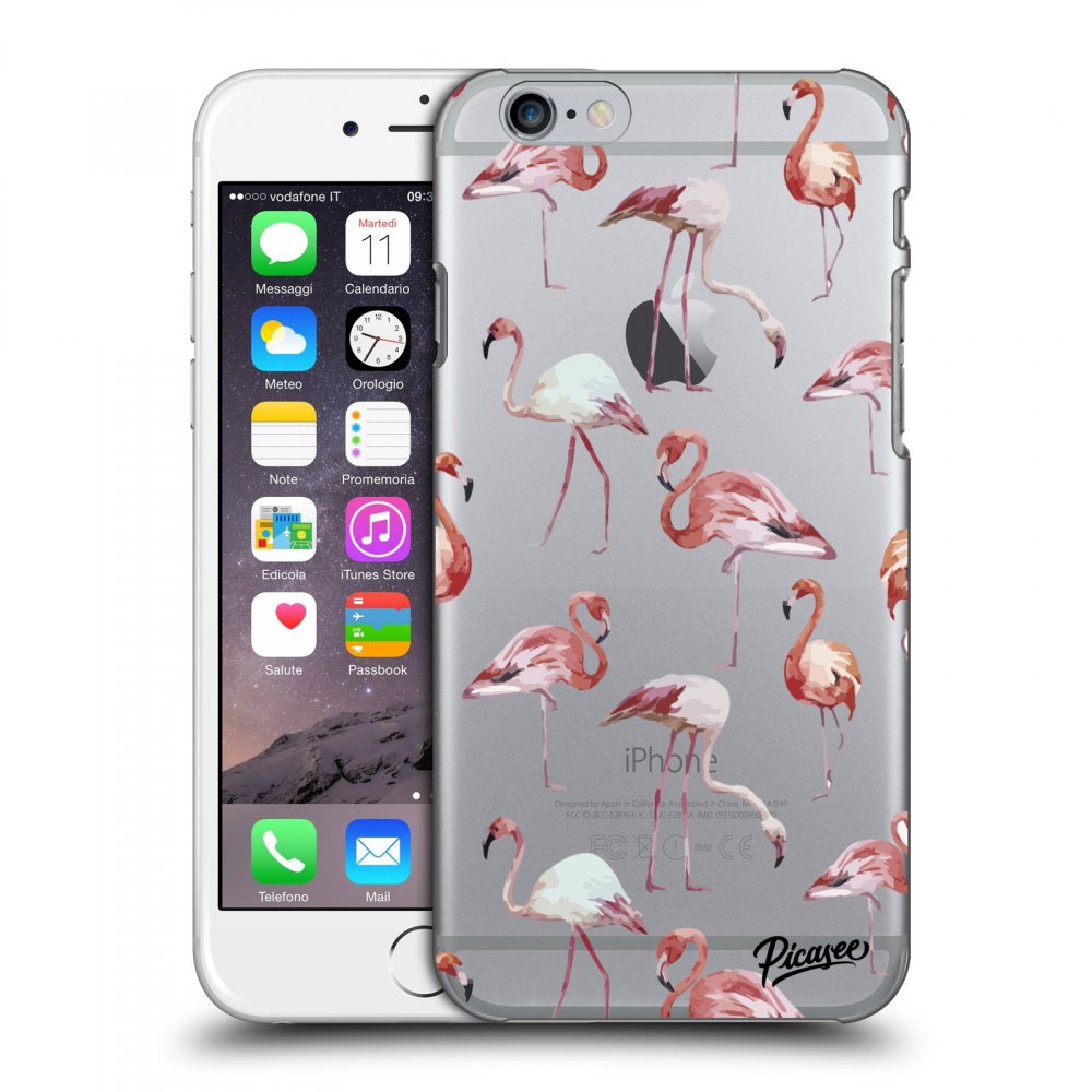Picasee Apple iPhone 6/6S Hülle - Transparenter Kunststoff - Flamingos