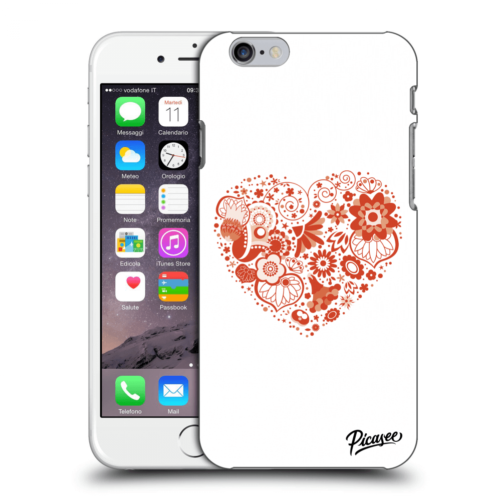 Picasee Apple iPhone 6/6S Hülle - Milchiges Silikon - Big heart