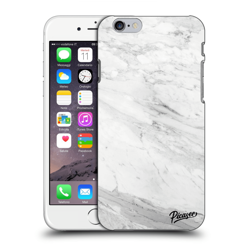 Picasee Apple iPhone 6/6S Hülle - Transparentes Silikon - White marble