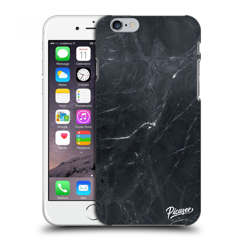 Picasee Apple iPhone 6/6S Hülle - Schwarzes Silikon - Black marble