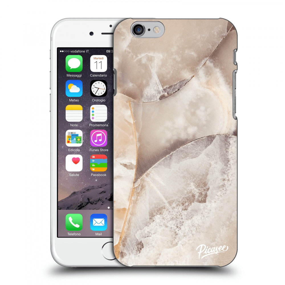 Picasee Apple iPhone 6/6S Hülle - Milchiges Silikon - Cream marble