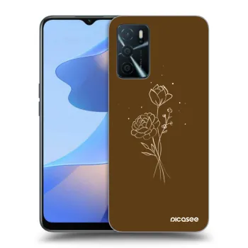 Hülle für OPPO A16s - Brown flowers
