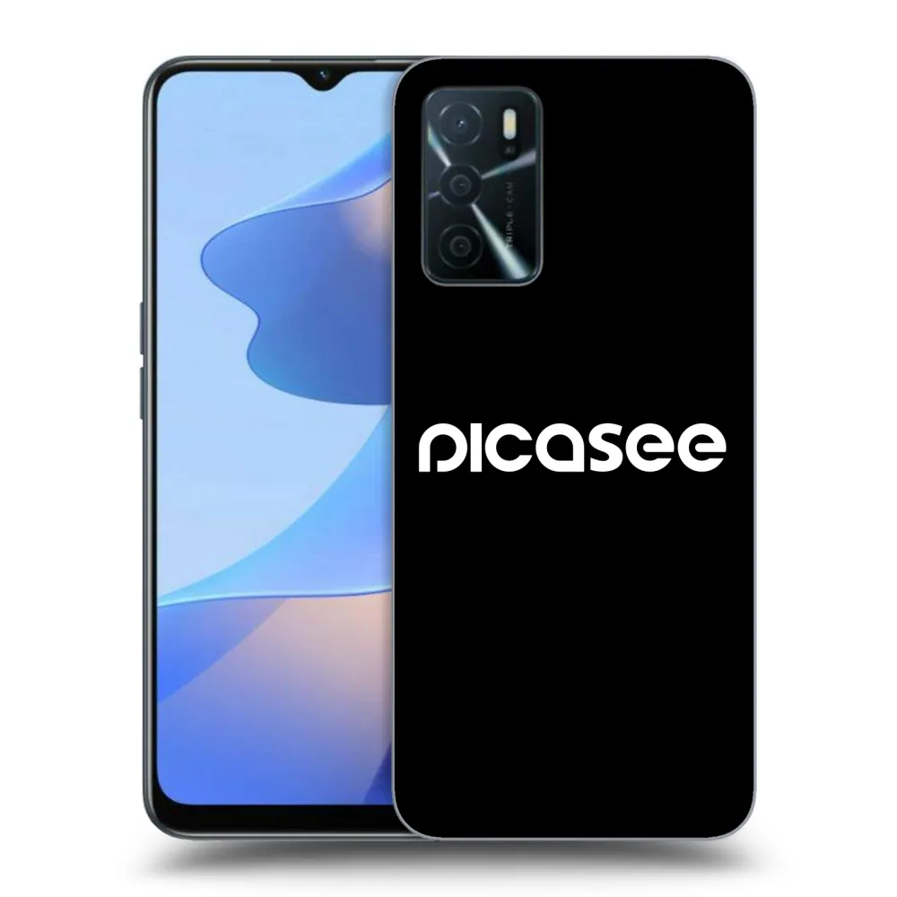 Picasee OPPO A16s Hülle - Schwarzes Silikon - Picasee - new logo - white