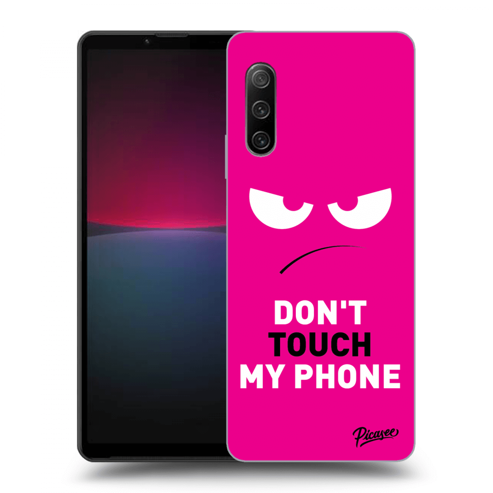 Picasee Sony Xperia 10 IV 5G Hülle - Schwarzes Silikon - Angry Eyes - Pink