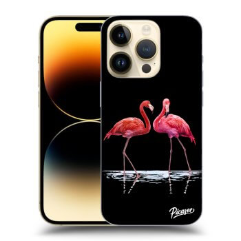 Hülle für Apple iPhone 14 Pro - Flamingos zu zweit